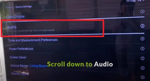Xfinity Audio menu