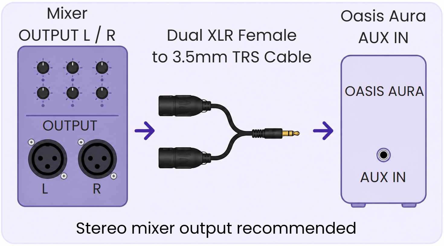 Dual female XLR to 3.5 mm cable example