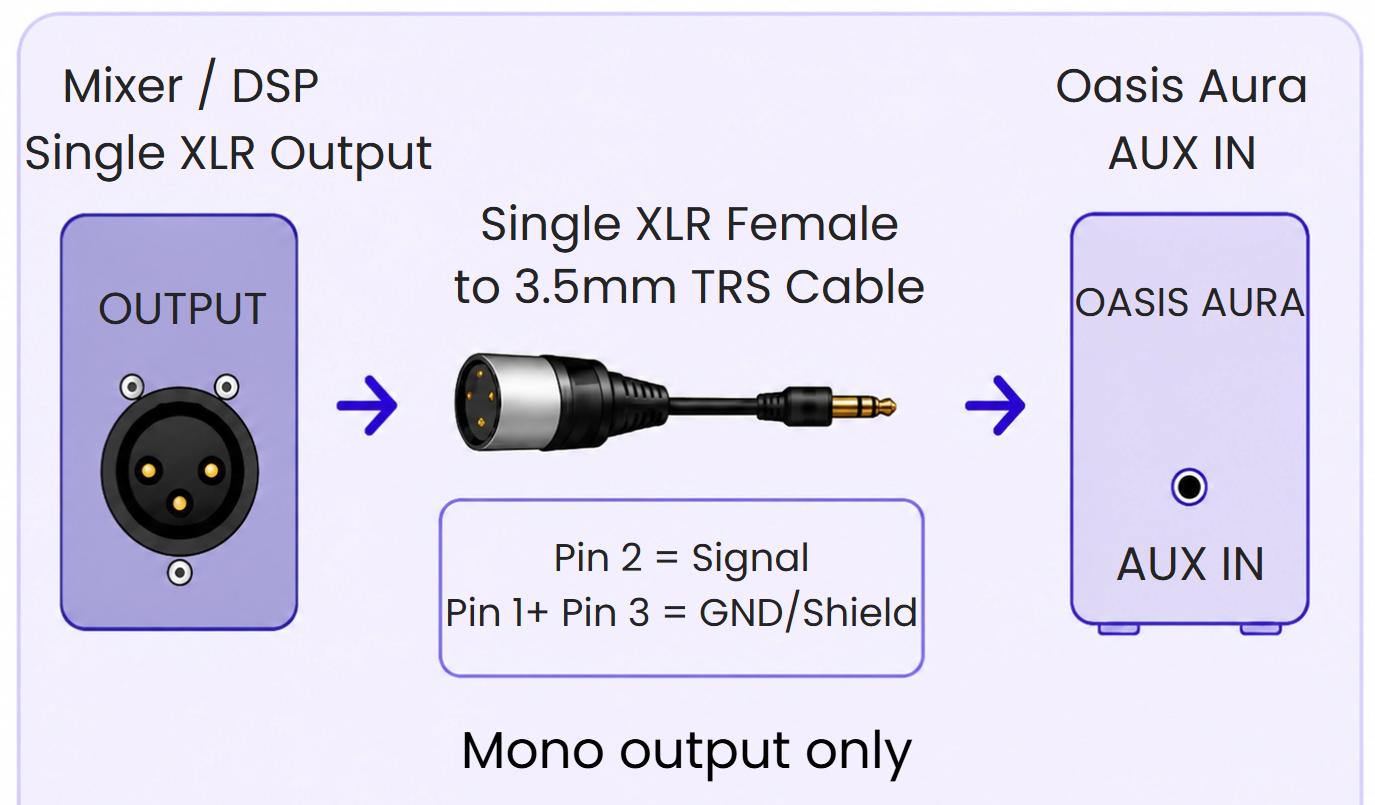Single female XLR to unbalanced 3.5 mm cable example